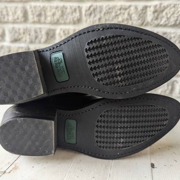 Laredo 6.5 size 6 1/2 D 68091 Lea Vamp Black Cowboy boots Western men's boy - Picture 7 of 9